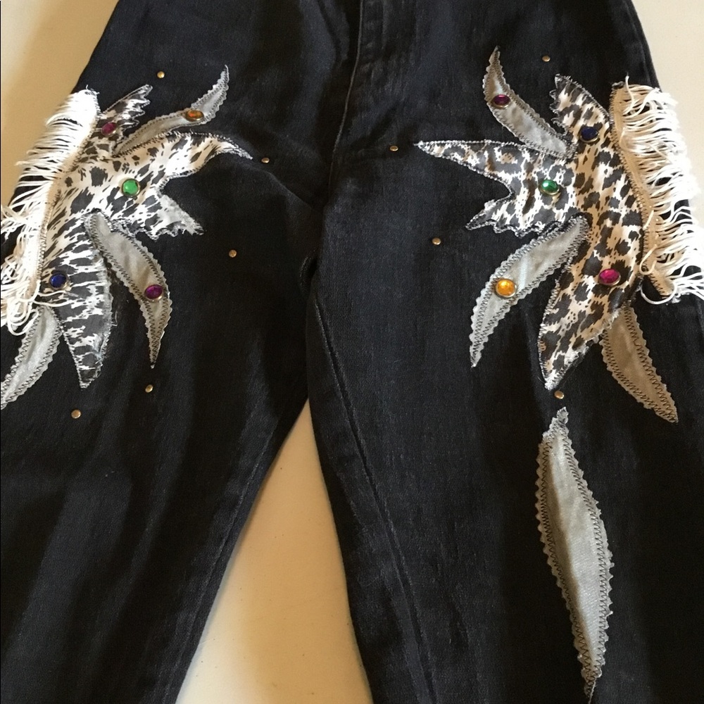 Western fringe jeans